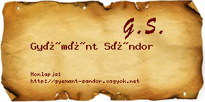 Gyémánt Sándor névjegykártya