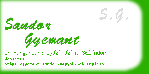 sandor gyemant business card